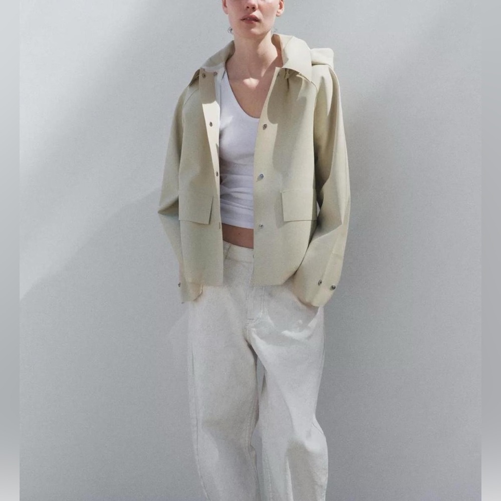 Women's Cream Hooded Jacket